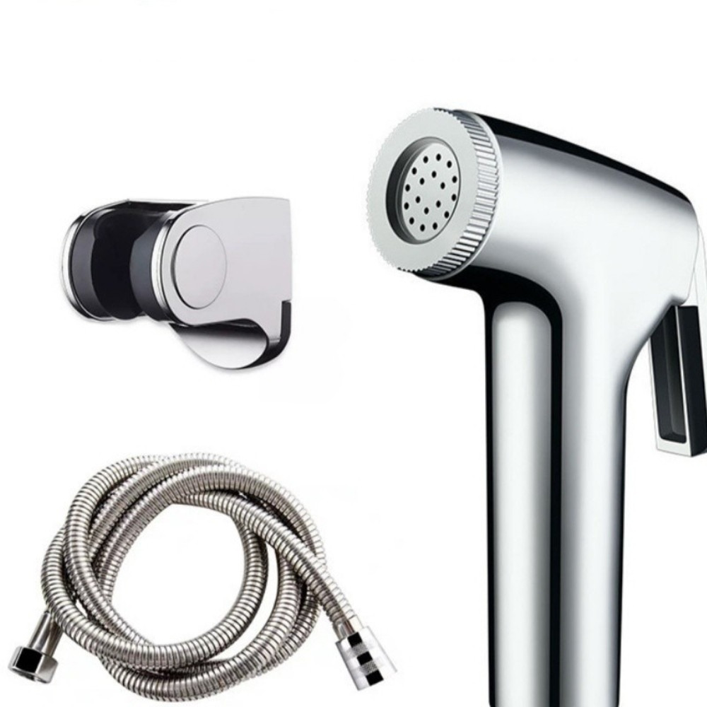 Ducha Higiênica Portátil Luxo 1,2m – Aço Inox Com Válvula De Cobre Para Banheiro