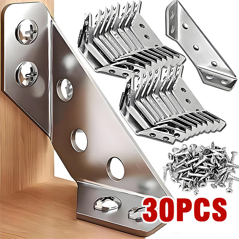 Kit10/20/30 Conector de Canto Aço Inoxidável Cantoneira Junção de Canto Móveis de Madeira Universal Suporte Para Cantos