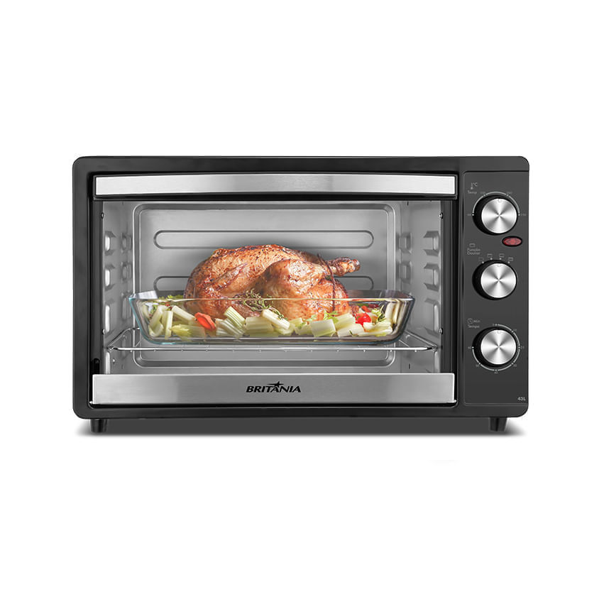 Forno Elétrico Britânia 43L Preto Dupla Resistência BFE43