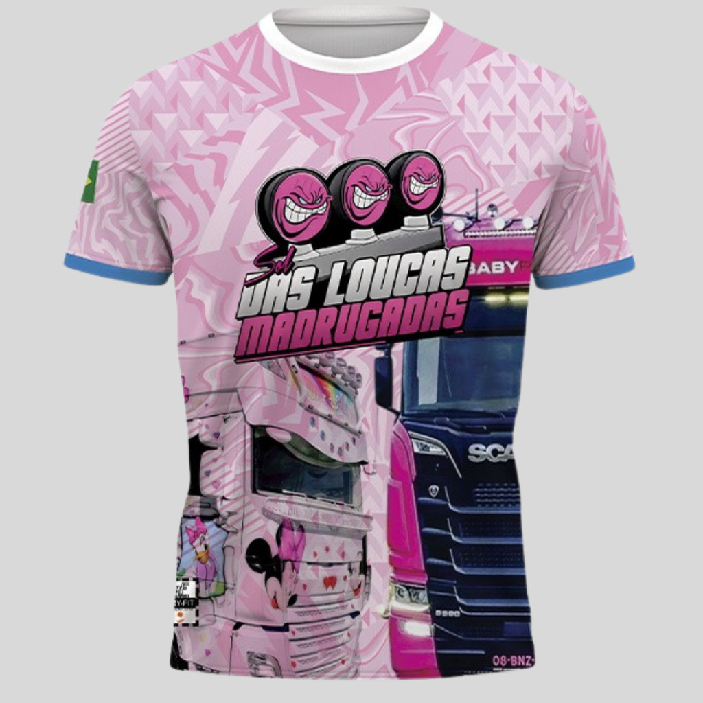 Camiseta Baby Look Feminina  Scania Camisa Caminhão Dry Fit Manga Curta