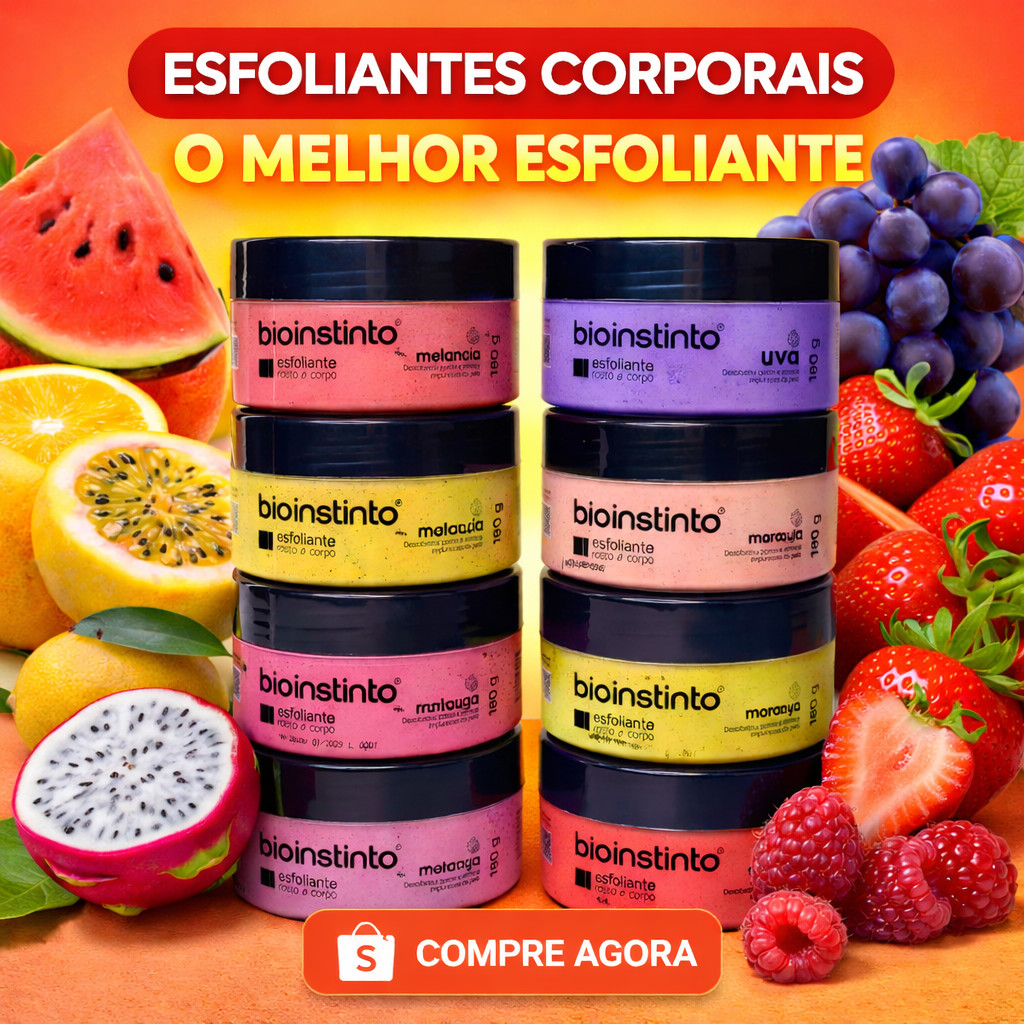 Esfoliante corpo Skin care Limpeza completa corpo e rosto Bio Instinto 180g