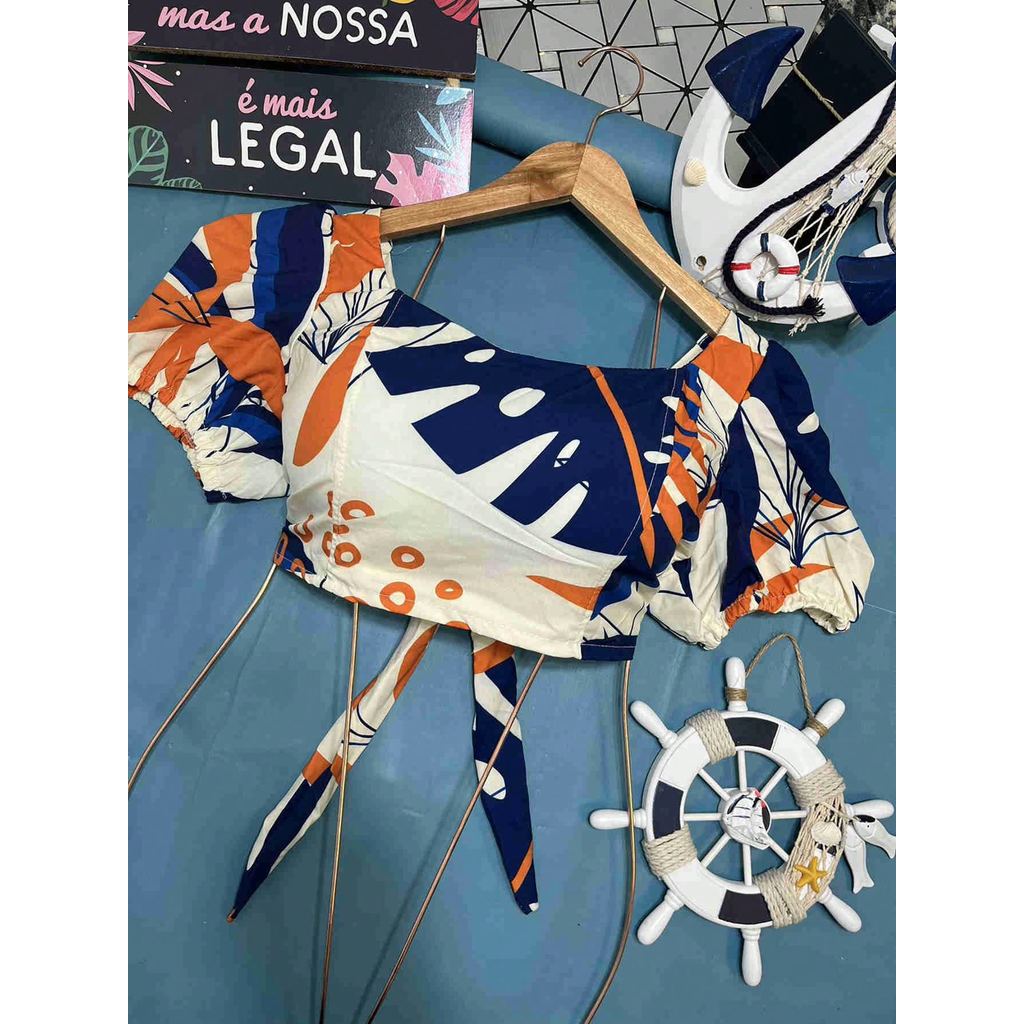 blusas de com boga estampan  novo manga cutra