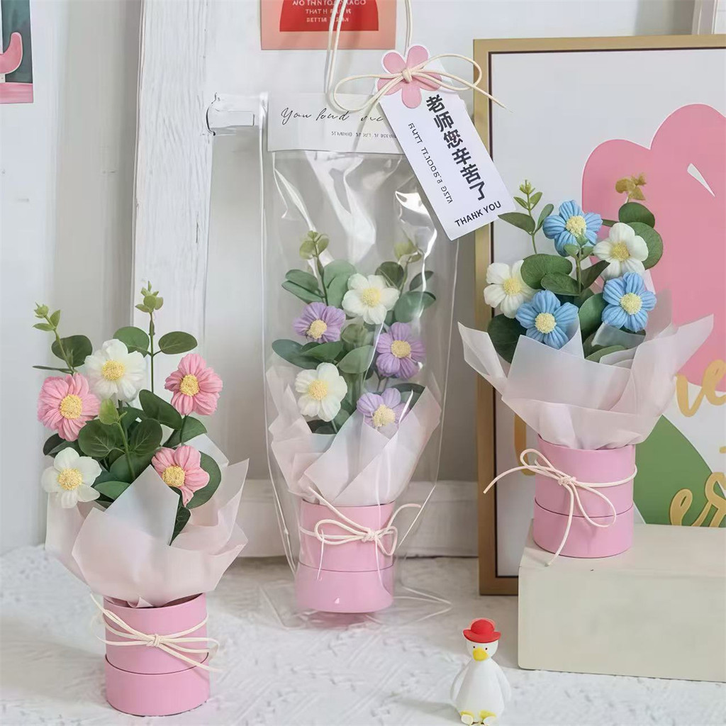 Buquê Crochê Tecido - Presente Casamento Namorado Dia Mãe