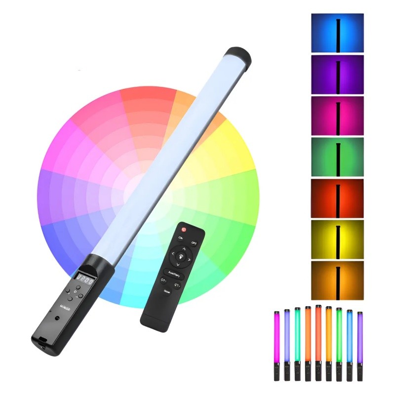 Bastão de Luz LED para Fotografia Colorido RGB Light Stick Portátil com Controle
