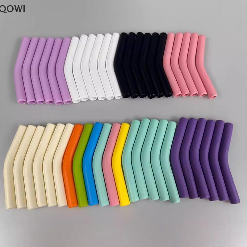 qo 6 Pçs/Set Capas De Palha De Silicone Macio Canudos Dicas Adequadas Para Bicos Aço Inoxidável Reutilizáveis De 9mm De 