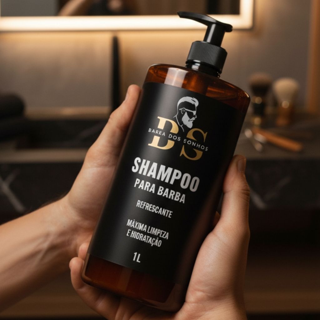 Shampoo Para Barba1 Litro Cuidado Essencial para Barba