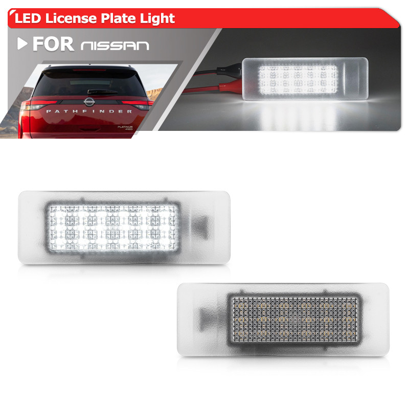 2x Se Encaixa Para 2022 2023 2024 + Nissan Pathfinder R53 Canbus Branco Completo LED Luzes Da Placa De Licença Lâmpadas 
