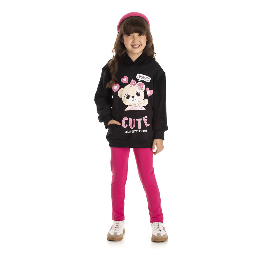Conjunto Infantil Menina Blogueirinha Moletom Promoção 4 6 8