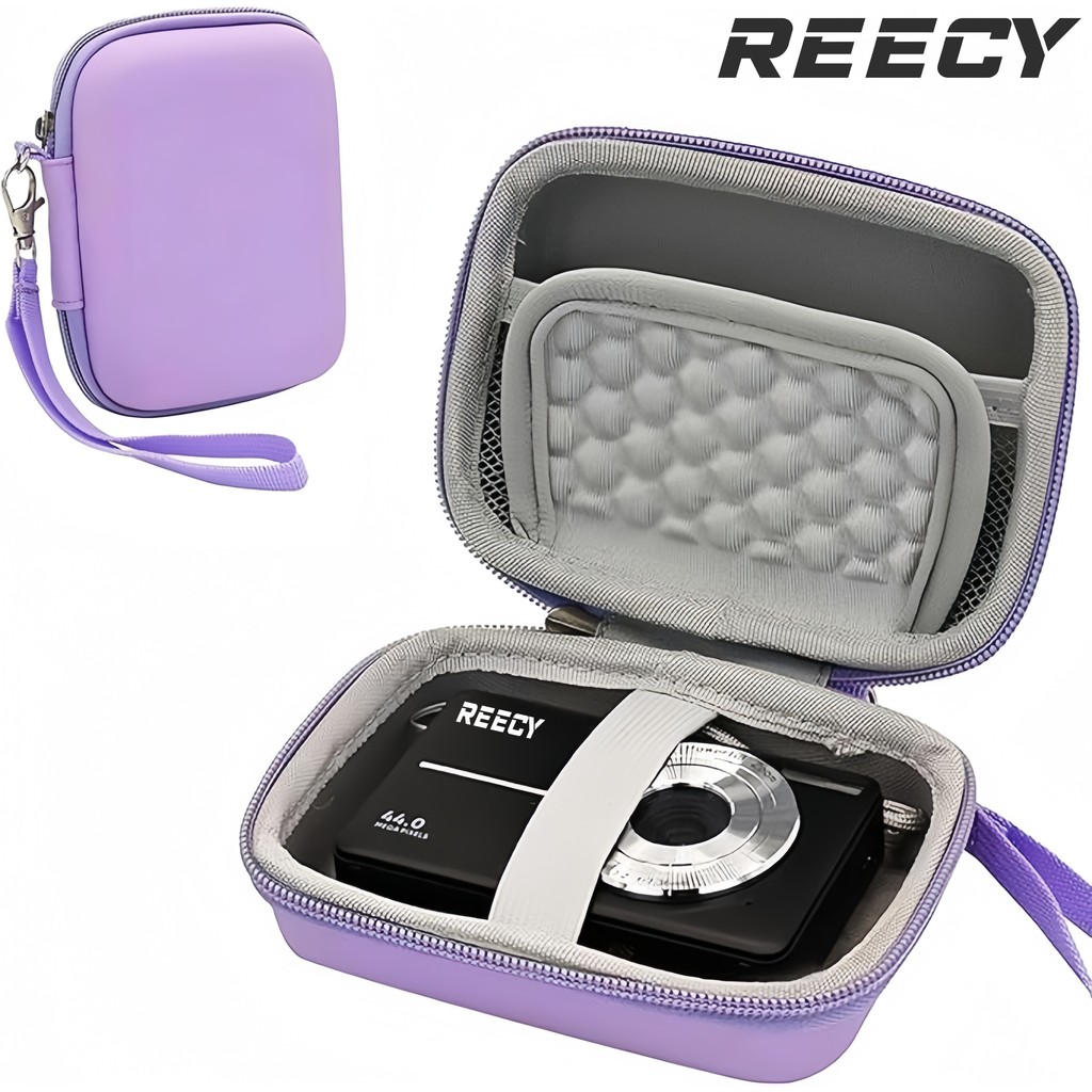 Bolsa para câmera REECY, adequada para CAMKORY/Kodak/Sony/Canon, armazena carregador e moedas presente