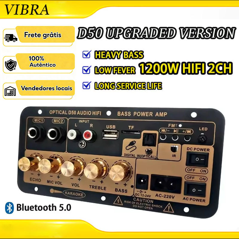 Placa Amplificadora D50 , Entrada Óptica , Subwoofer Estéreo Digital De 200 W , 24 V/220