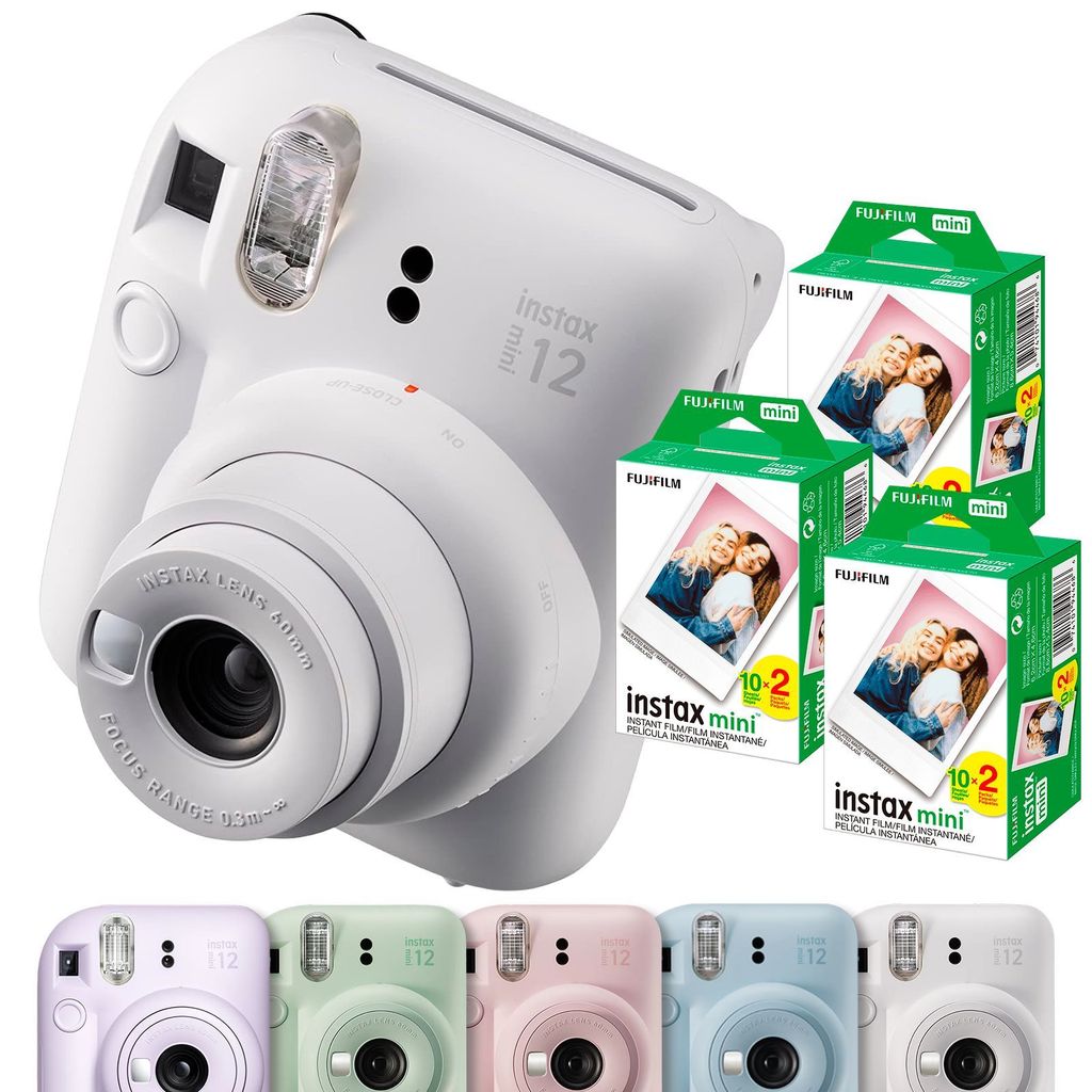 Câmera Fujifilm Instax Mini 12 Revela Foto + Pack Filme 60 Fotos