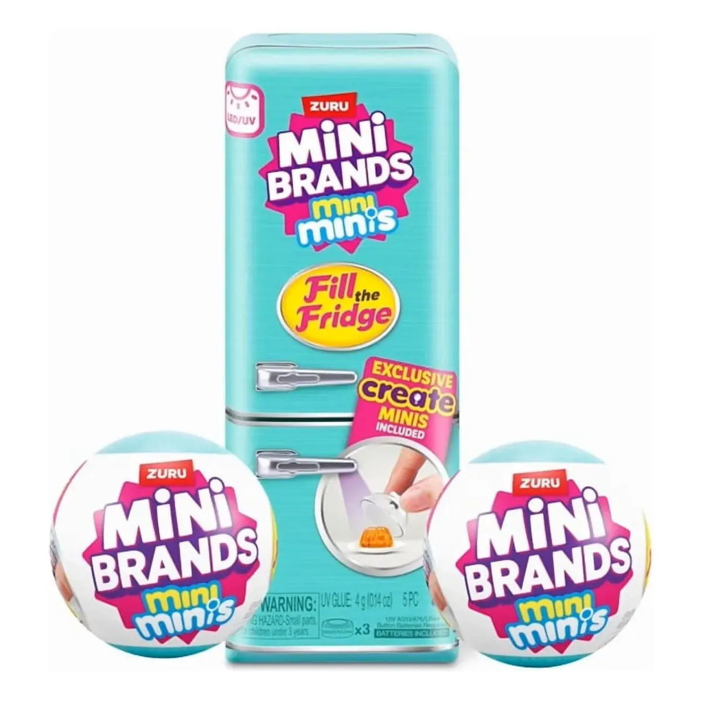 Geladeira Mini Brands Minis + 2 Cápsulas Brinquedo Infantil Colecionável