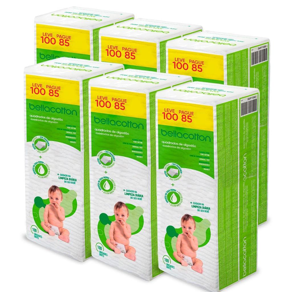 Quadrado de Algodao Baby Bellacotton - Kit com 600 unidades