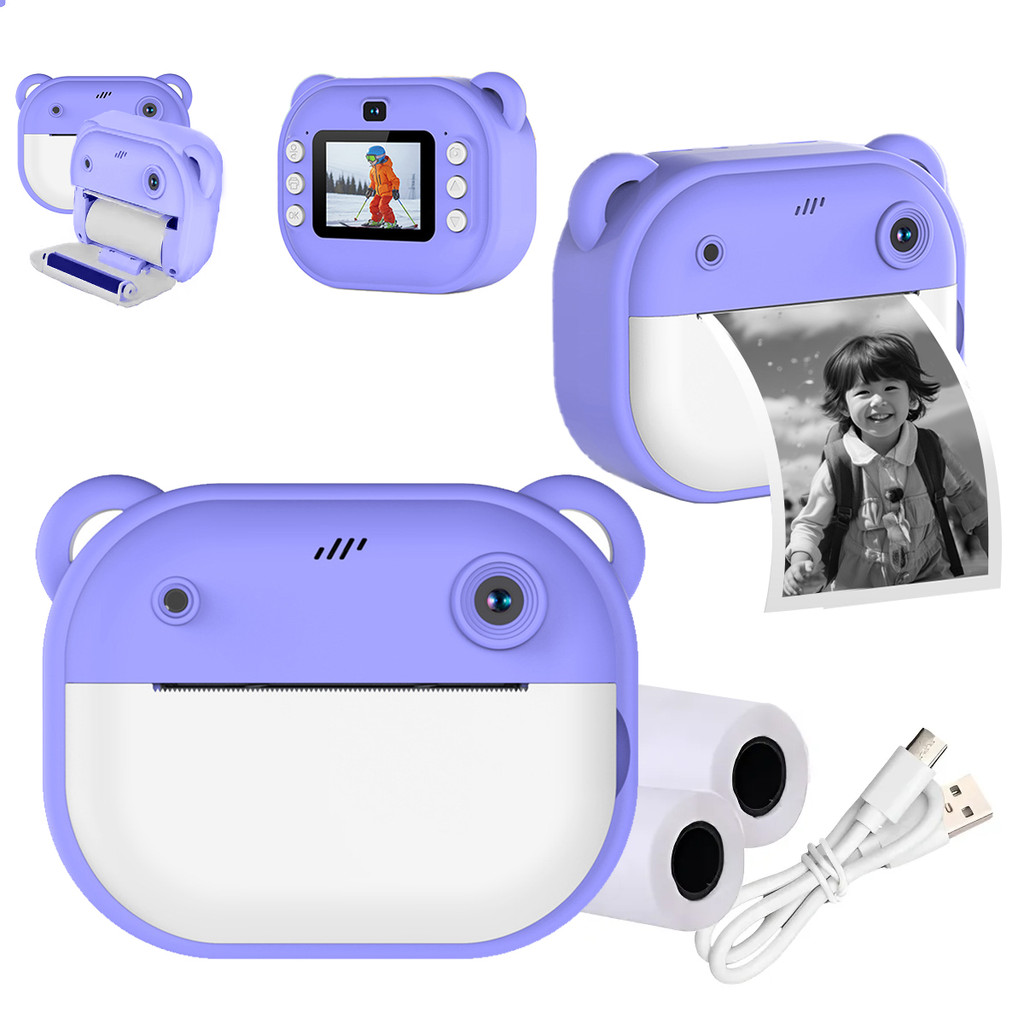 Câmera De Impressão Instantânea Para Crianças Vídeo Fotografia Digital Fotográfica Toy Mini Impressora Térmica Boy Girl