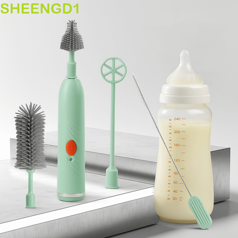 Limpador De Palha Para Mamadeira SHEENGD1 , Escova Elétrica De Silicone À Prova D'água , Escovas Flexíveis