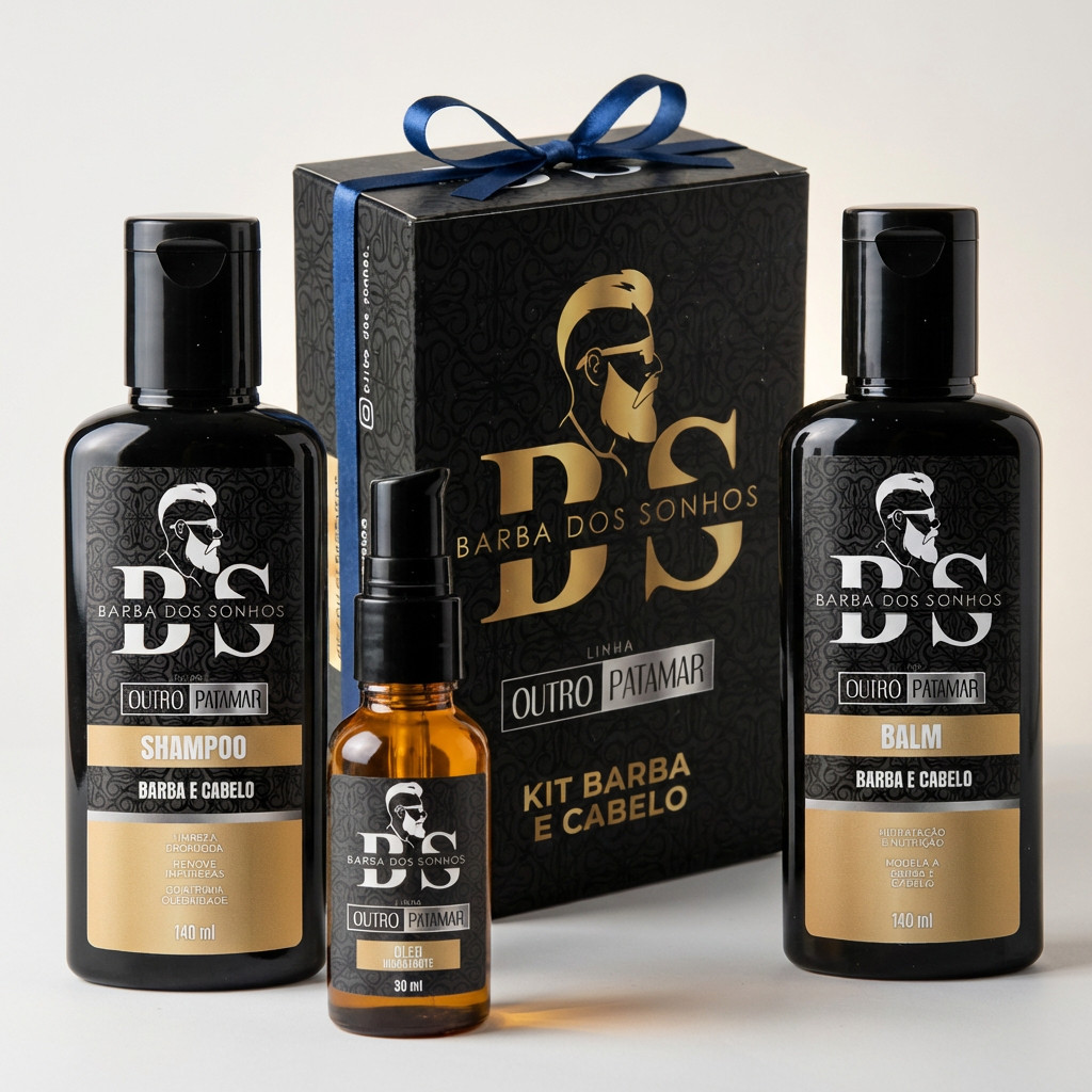 Kit Barba Balm Shampoo Óleo Produtos Para Barba Barbe Sem Frizz