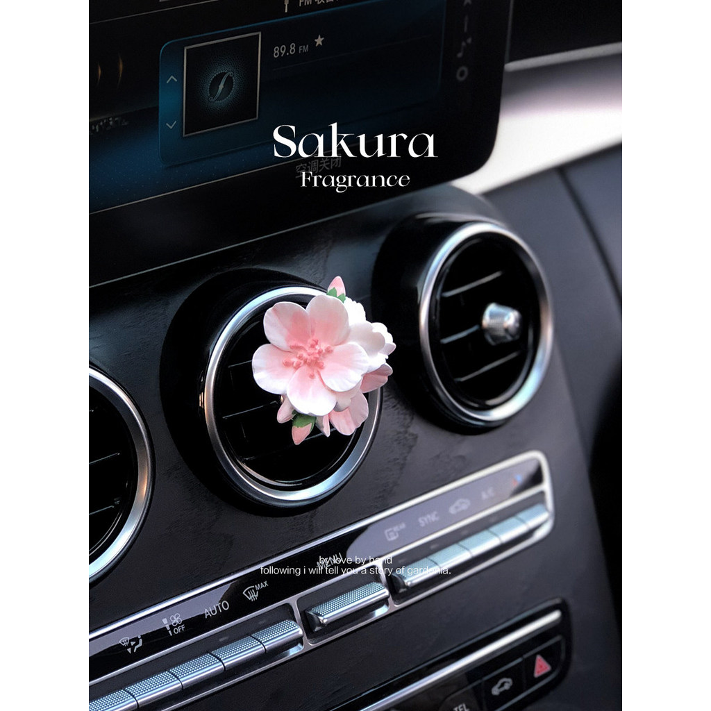 Flor de cerejeira carro aromaterapia saída de ar Perfume decoração ins flor Interior do carro ornamentos difusor pedra