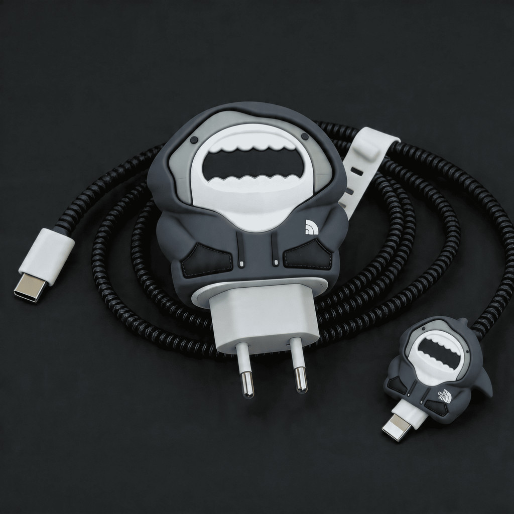 Capinha Para Carregador  Fonte USB-C Com Espiral De Silicone Para Cabo USB