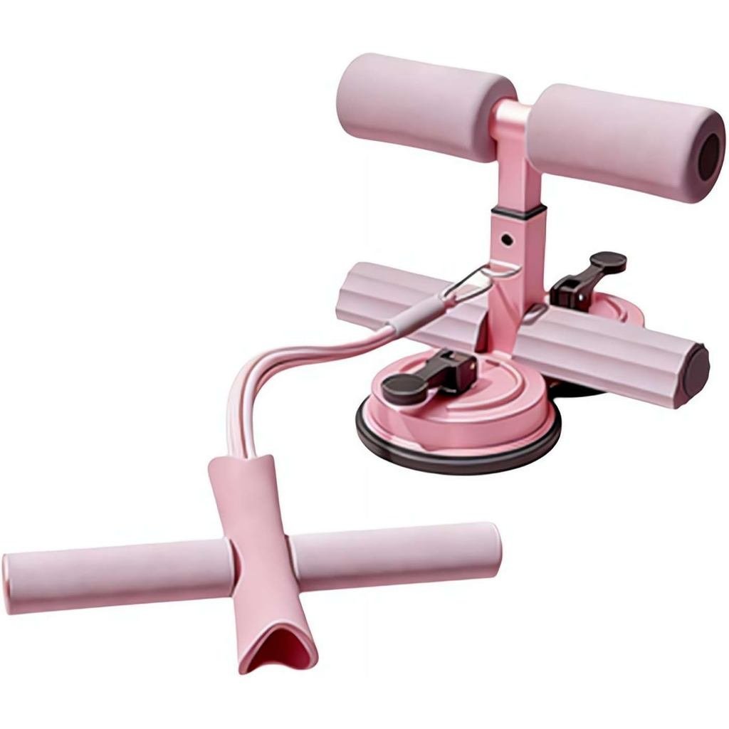 Assistente para Abdominais com Duas Ventosas e Alça – Treinador de Core Ajustável em 3 Níveis de Altura para Exercícios 