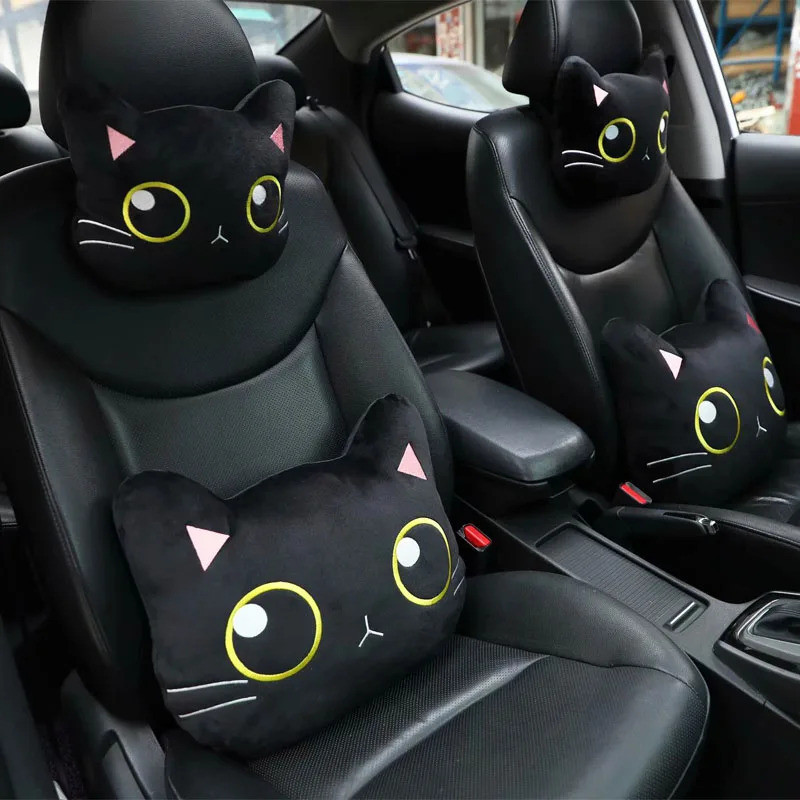 Bonito Gato Design Travesseiro De Encosto De Cabeça Do Carro Macio Viagem Pescoço Almofada Cinto De Segurança Almofadas 