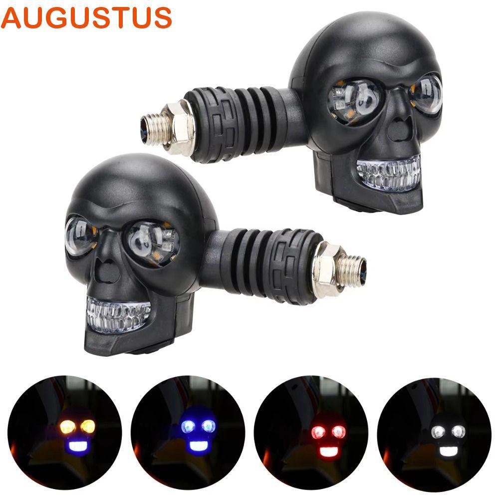 AUGUSTUS 2 Unidades De Luzes De Segurança Para Veículos , Sinalização Motocicleta Em Formato De Caveira DC 12V , Ajuste 