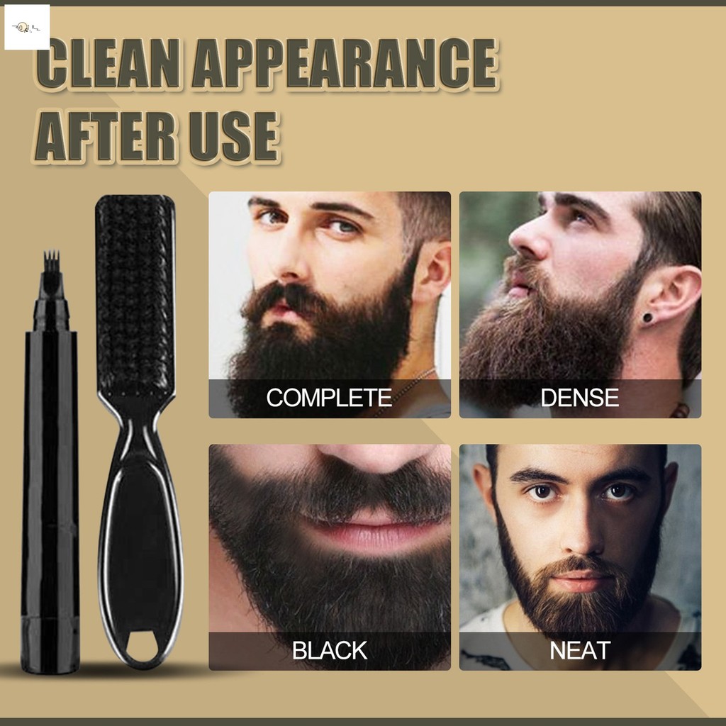 Caneta De Enchimento De Barba Masculina Com Escova , Cor Natural , À Prova D'água , Estilo , Ótimos Presentes De Anivers