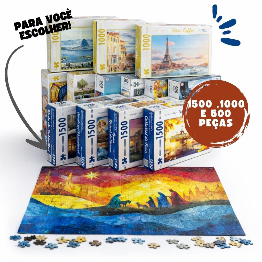 Quebra Cabeça 500 Peças 1000 Peças Peças Premium Escolha Desenhos