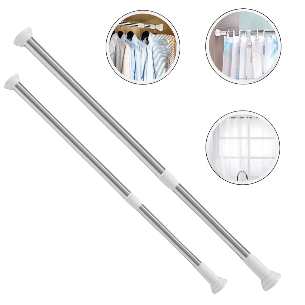 Varão Extensível Multiuso 70-200cm Para Box Banheiro e Varal de Roupas Ajustável Sem Furo