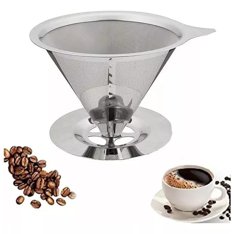 Café Filtro Coador Inox Extra Reutilizável GRANDE 14x10 cm Não precisa de papel novo nova