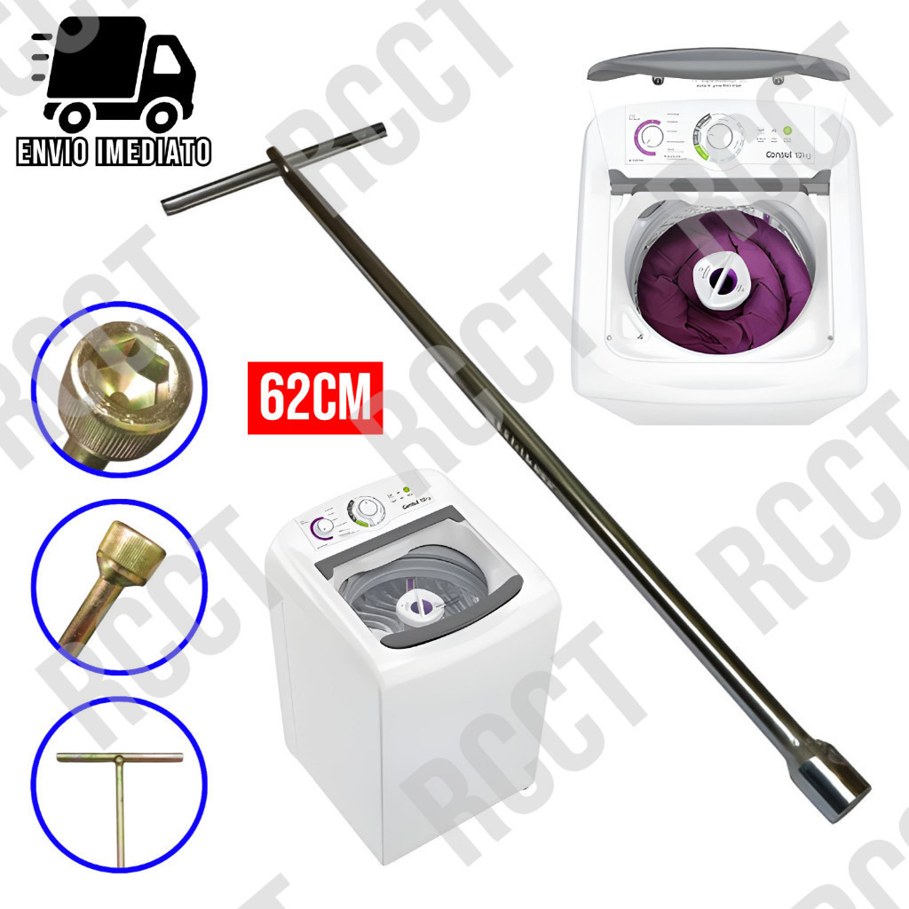 Chave T 10mm Maquina de Lavar Longa 62cm  Agitador Brastemp Electrolux