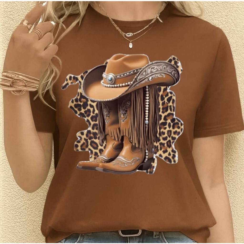 Camiseta Blusa Tshirt Country Tee Bota Texana Chapeu Cow Girl Boiadeira Estilosa Tendencia Rodeio