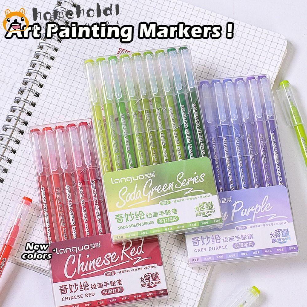 XY 9pcs Marcadores De Arte , Caneta De Gel Colorida De Grafite Para Pintura Artística De Grande Capacidade Rabisca