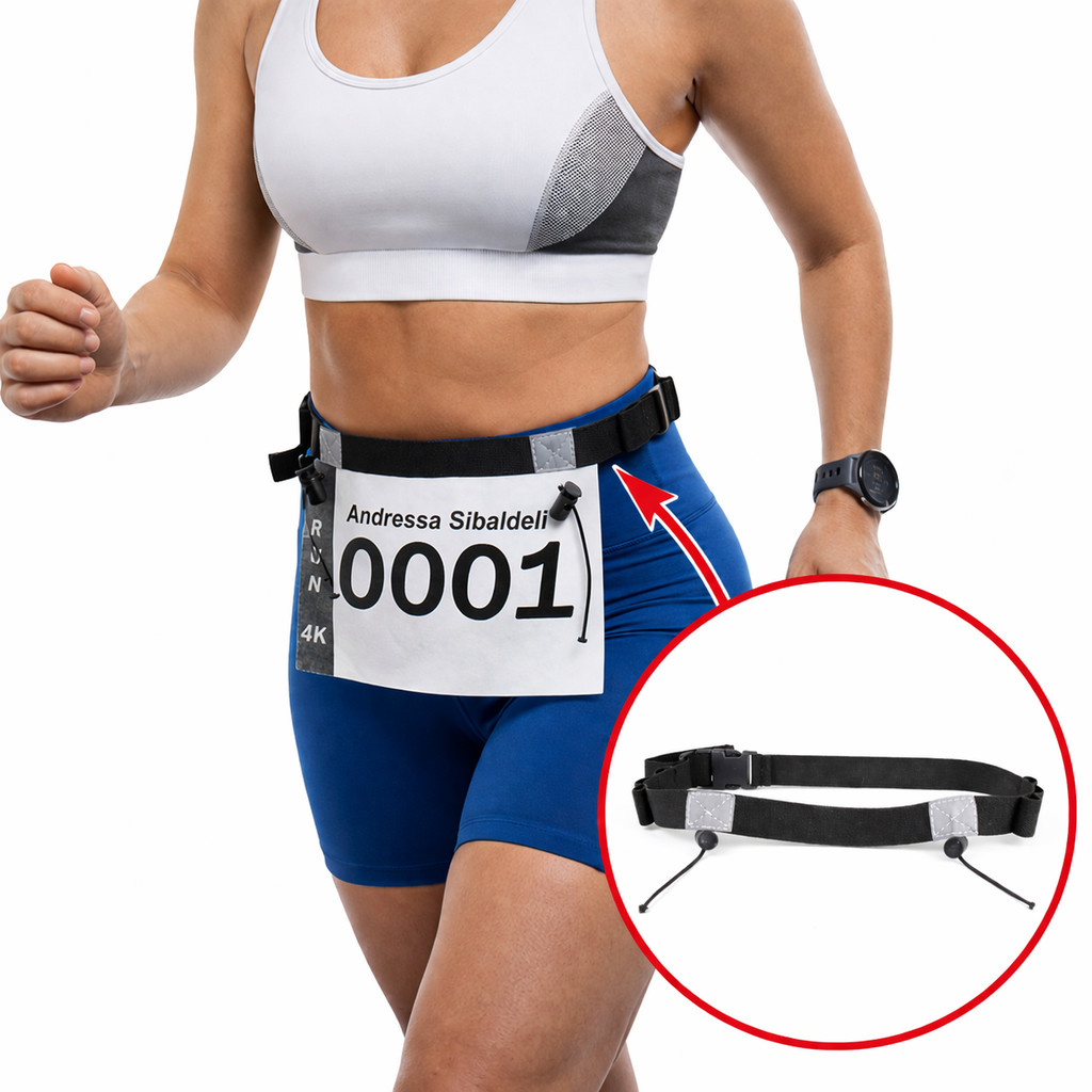 Cinto Running Maratona Ciclismo Atletismo Porta Géis e Número de Cintura Regulável Faixa Esportiva Leve Pratico