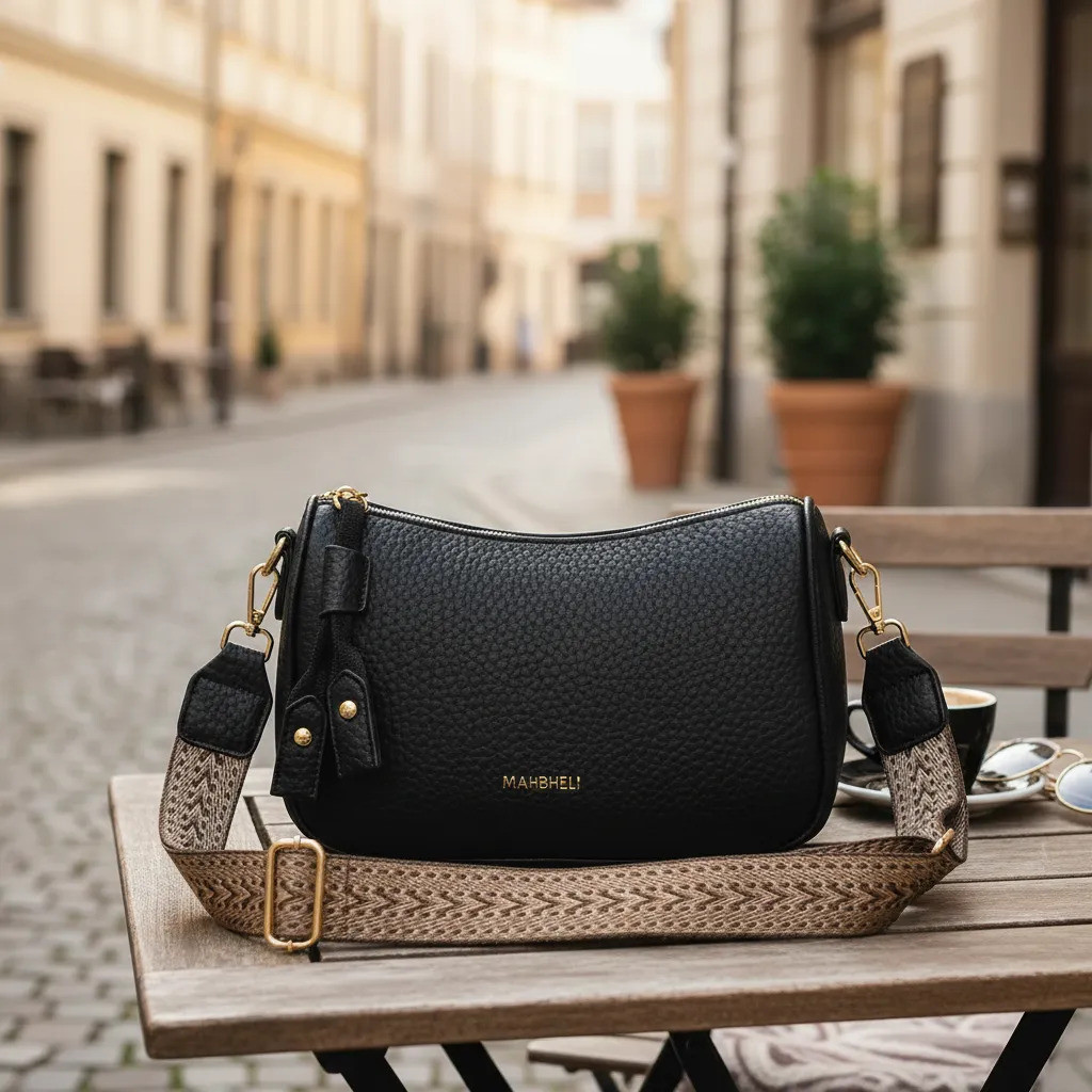 Bolsa Transversal Feminina Média Couro Pu Macio Alça Larga