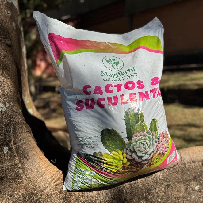 Substrato Cactos e Suculentas 20kg Mogifertil Terra Vegetal Natural Pronta Uso Jardim Vaso Plantas