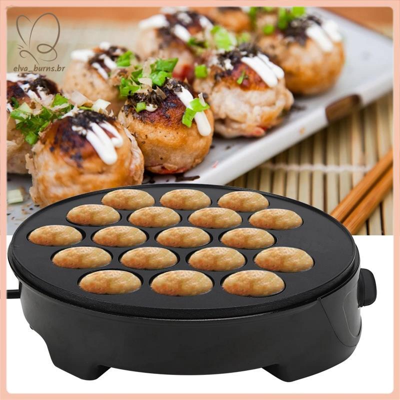 [elva_burns.br] Máquina Takoyaki Doméstica Bola Mini Assadeira Elétrica De Café Da Manhã Plugue Ue