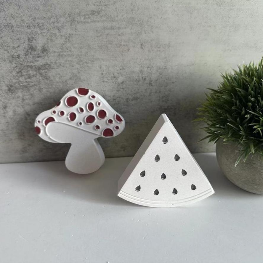 1 Pçs Criativo Artesanal Cogumelo Carro Montado Moldes De Silicone Melancia Fragrância Expandindo Molde Gesso Aromaterap