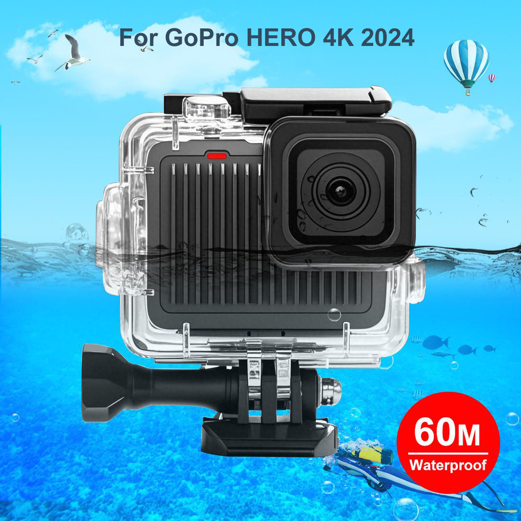 PULUZ 60m/196ft Caso De Mergulho Para GoPro HERO 4K 2024 Habitação Subaquática Capa Protetora Com Fivela Montagem Básica