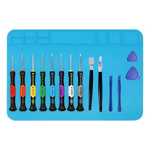 Kit manutenção celular Manta Antiestática 30x20 + jg Chaves 16 pc