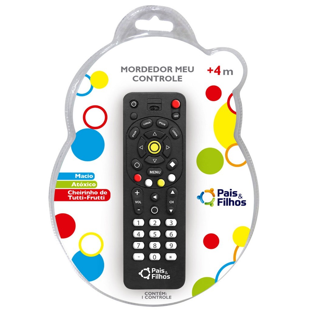 Brinquedo Mordedor de Controle Remoto de TV Dentição Bebê Pais & Filhos - 4 MESES