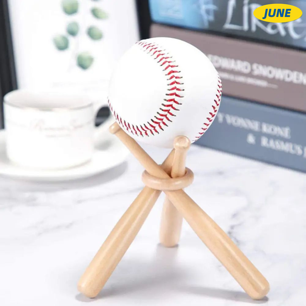 Suporte de mini beisebol de 3 peças Junho, suporte triangular para exibição de tacos de golfe e tênis DIY BVSX