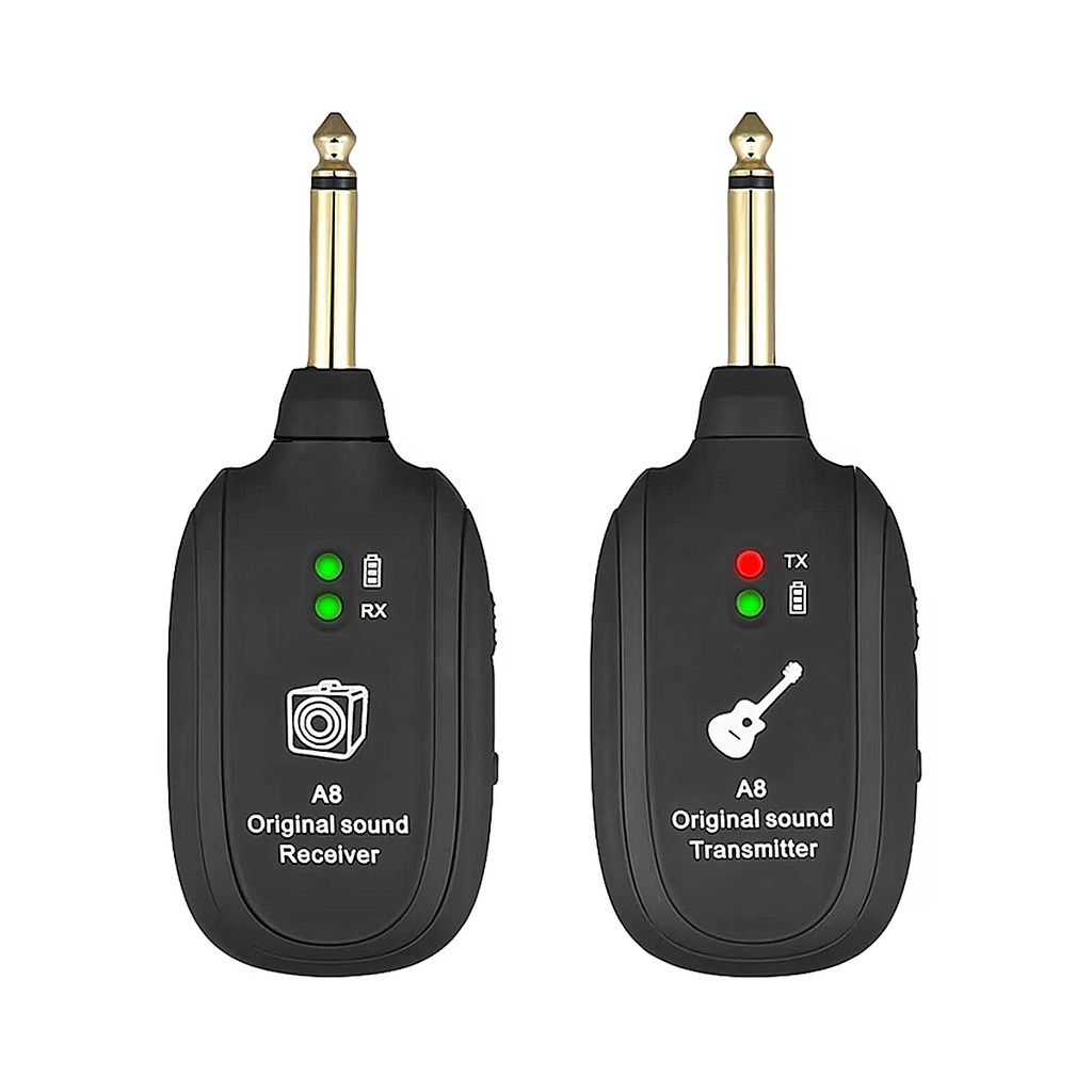A8 Som Original Transmissor De Áudio Sem Fio Receptor 6.35mm Plug Para Guitarra Baixo Instrumento Musical Desempenho Pal