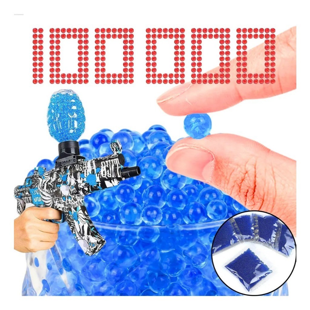 100.000 Bolinhas De Gel Azul para Arminha Orbeez de munição lançador 7-8mm Gel Blaster