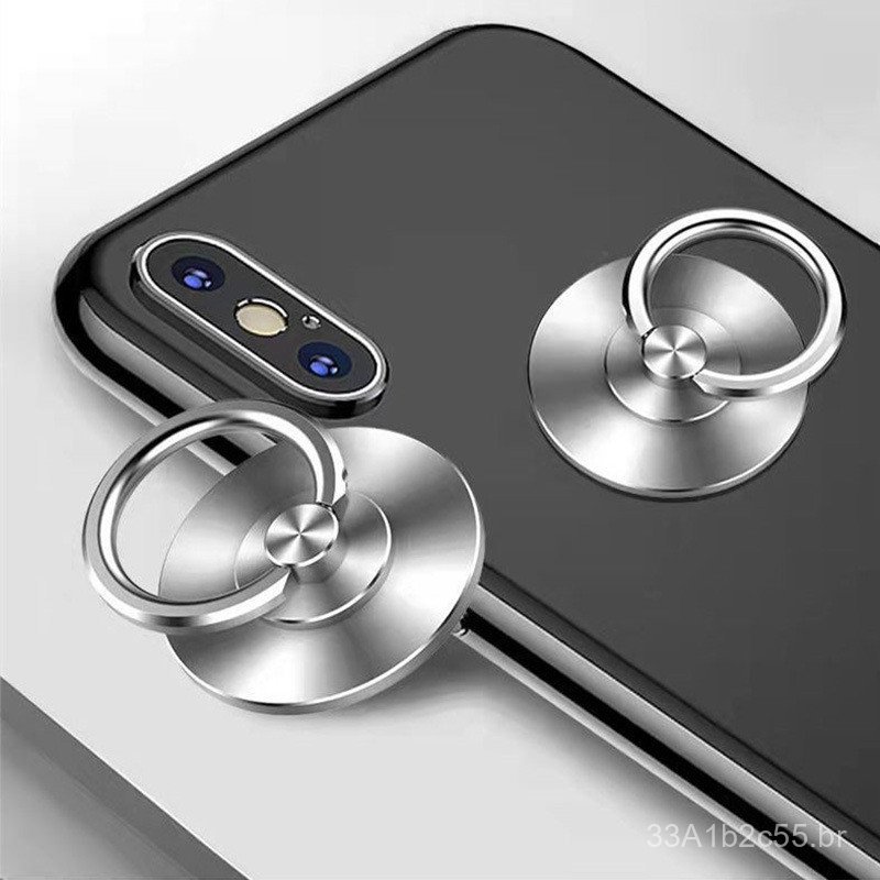 Suporte de anel para celular totalmente em metal, clipe de celular em aço inoxidável, suporte flexível com rotação de 36