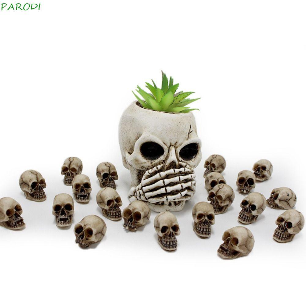 PARODI 20 Peças De Decoração De Vaso De Flores Com Cabeça De Esqueleto Pequeno , Mini De Halloween , Artesanato De Cavei