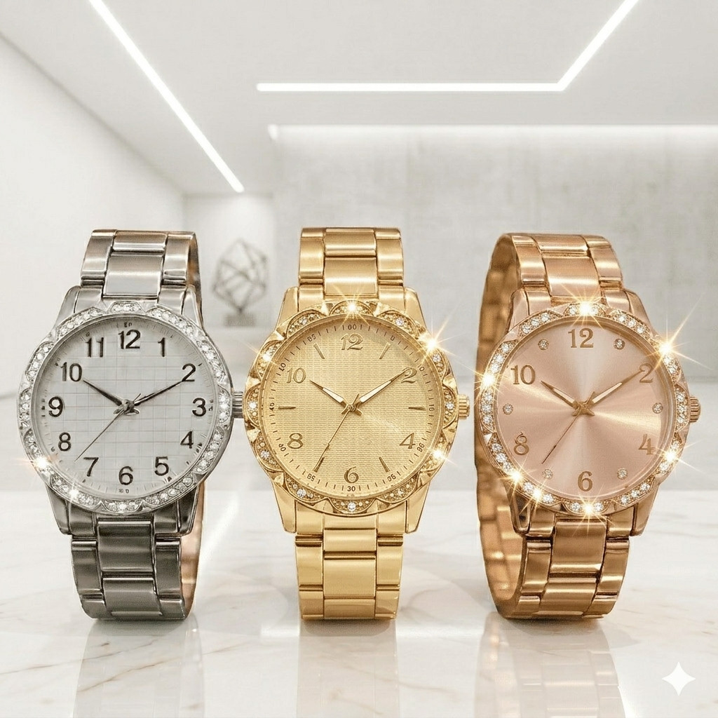 Relógio Feminino Pallyjane Guke Original Aço Inoxidável À Prova D'água Luxo Quartzo Casual - Não Desbota