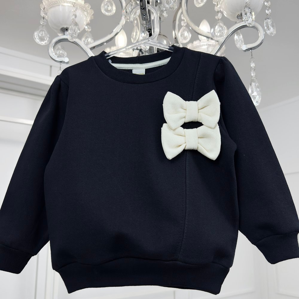 Casaco Infantil Moletom Térmico Preto com Laços Off