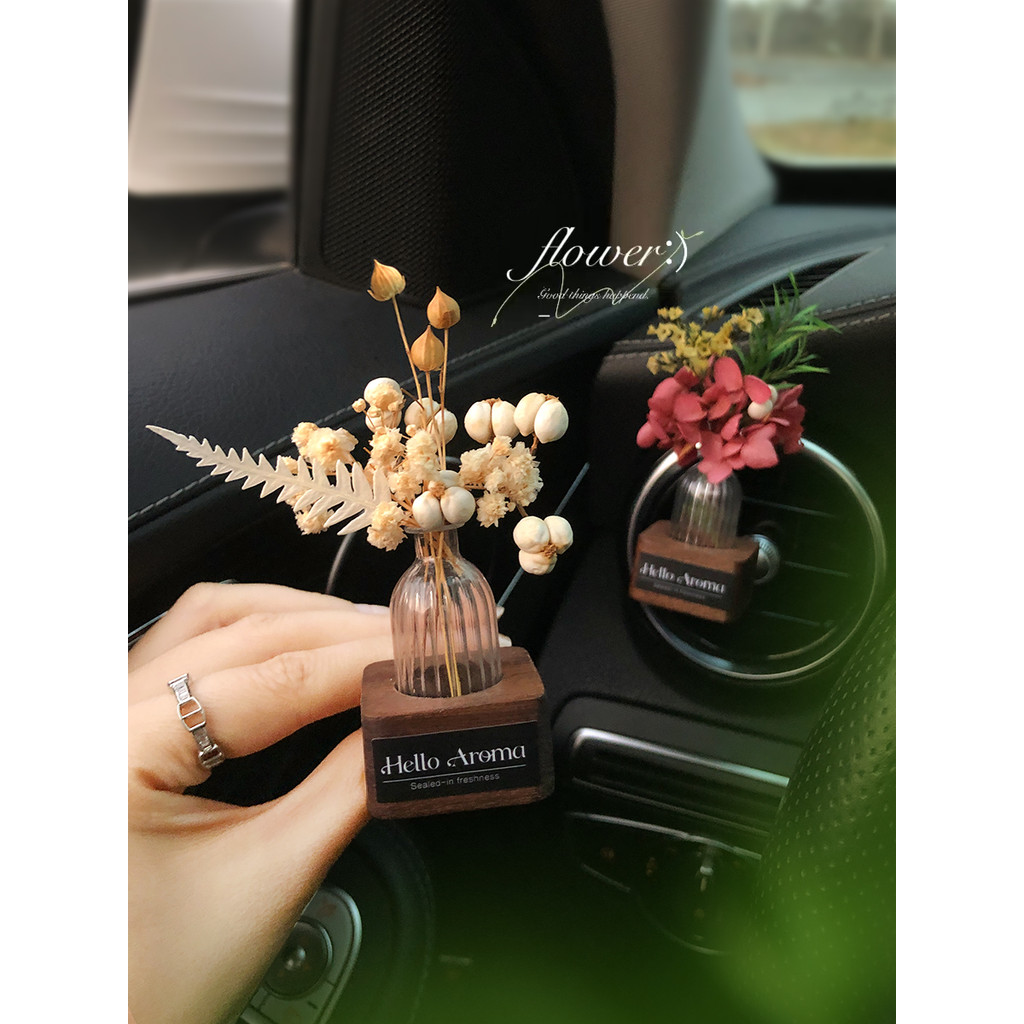 Criativo High-End novo estilo nogueira carro aromaterapia buquê difusor interior do carro saída de ar decoração