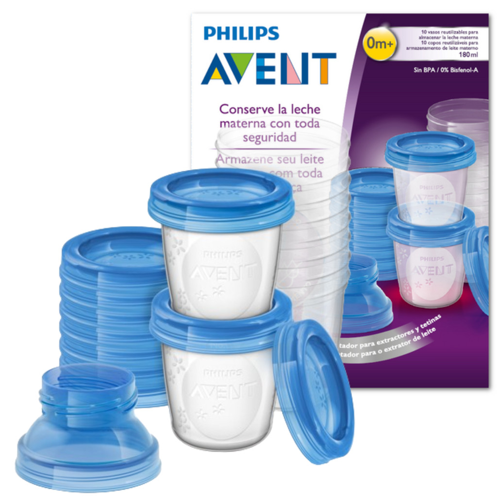 Kit 10 Copos Potes Para Armazenagem Leite Materno Papinha SCF618/10 Avent Philips