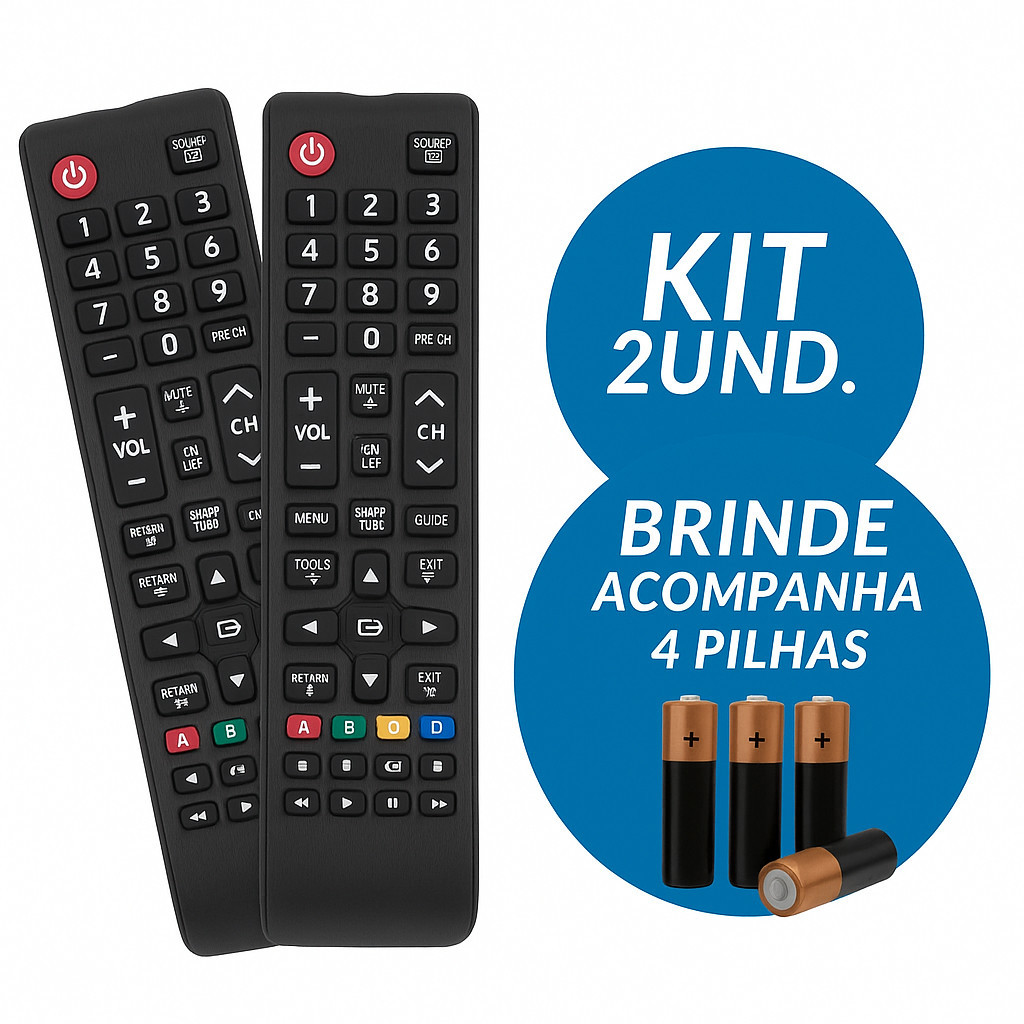 Controle Remoto Samsung Smart TV com Pilhas Pronto para Uso